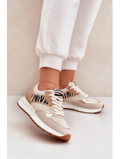 Dámské Sportovní Boty Na Platformě Zebra Béžové Davinara