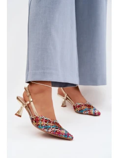Dámské Plecione Sandály na podpatku vícebarevné Selinae