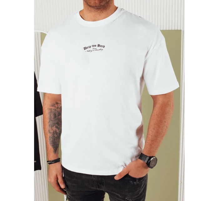 Pánské bílé tričko s potiskem Dstreet RX5434 Pánské bílé tričko s potiskem Dstreet RX5434
