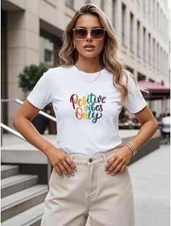 koszulka damska z nadrukiem biała model 22264318 - FashionStreet