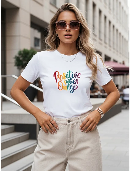 koszulka damska z nadrukiem biała model 22264318 - FashionStreet