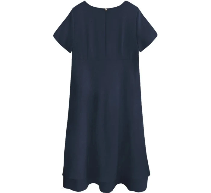 Tmavě modré trapézové šaty (436ART)