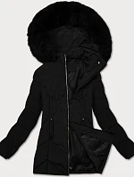 Dámská plus size zimní bunda s kapucí S'west černá (B8300-1)