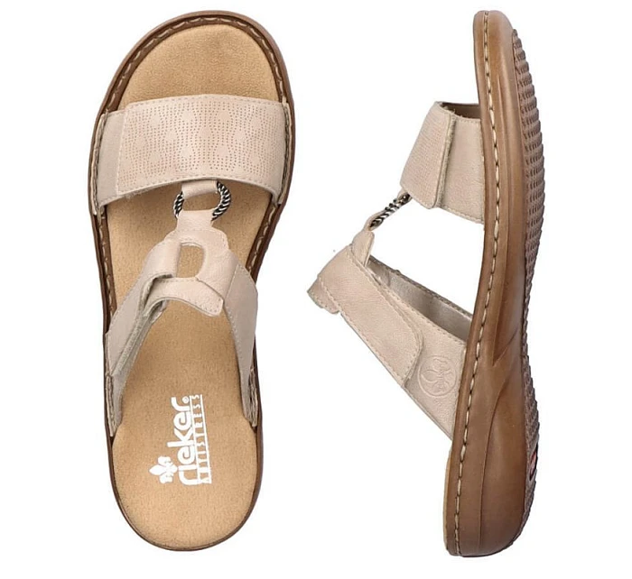 Pohodlné žabky Rieker W RKR681 beige Pohodlné žabky Rieker W RKR681 beige