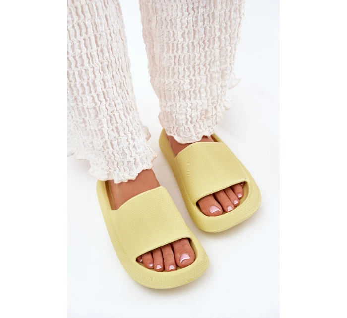 Dámské Lehké Pěnové Pantofle Na Tlusté Podešvi Limetkové Querceria