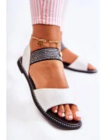 Klasický kožené sandály s cvočky Stříbrná Shelly Klasický kožené sandály s cvočky Stříbrná Shelly