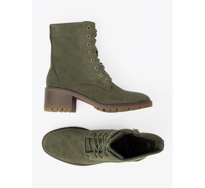 Praktické zelené dámské kotníčkové boty platforma Praktické zelené dámské kotníčkové boty platforma