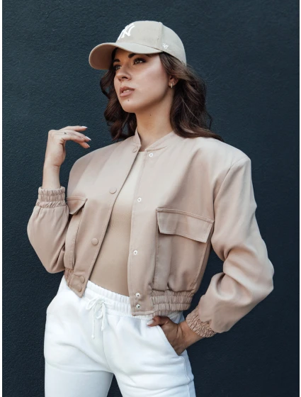 Dámská krátká bunda VERPI béžová FashionStreet TY4409