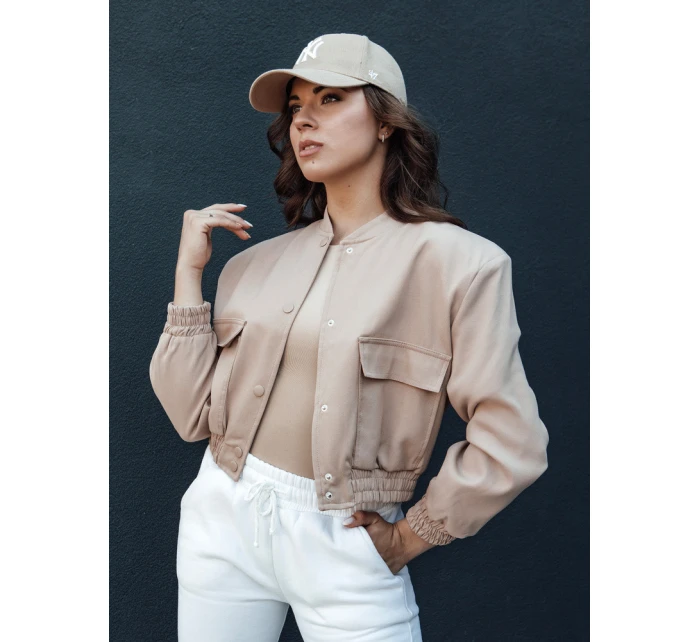 Dámská krátká bunda VERPI béžová FashionStreet TY4409