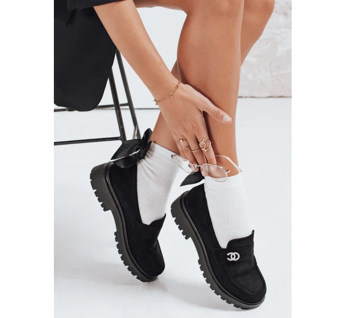 Dámské černé semišové mokasíny FashionStreet ZY1129