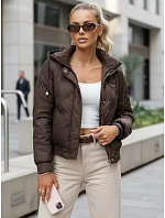 Kurtka damska przejściowa z kapturem brązowa model 22102037 - FashionStreet