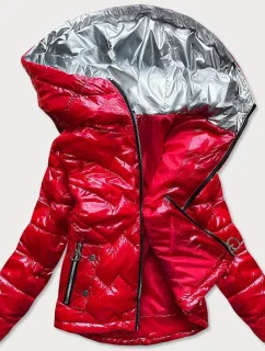 Červená prošívaná dámská bunda s kapucí model 16147700 - S'WEST