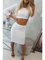 Souprava halenky a sukně v bílé barvě Souprava halenky a sukně v bílé barvě