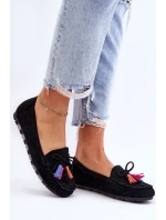 Semišové Mokasíny S Mašlí A Černá model 21623144 - Boto Semišové Mokasíny S Mašlí A Černá model 21623144 - Boto