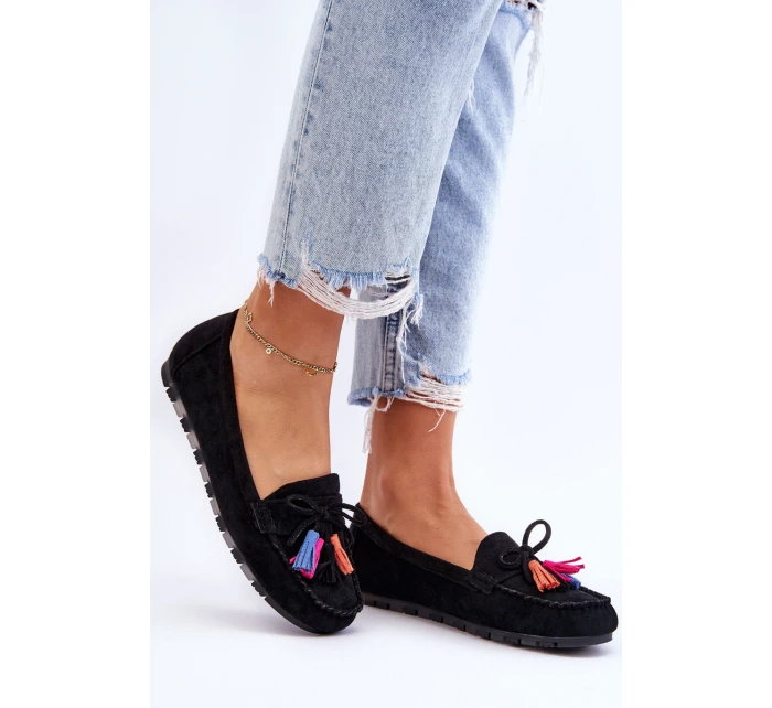 Semišové Mokasíny S Mašlí A Černá model 21623144 - Boto Semišové Mokasíny S Mašlí A Černá model 21623144 - Boto