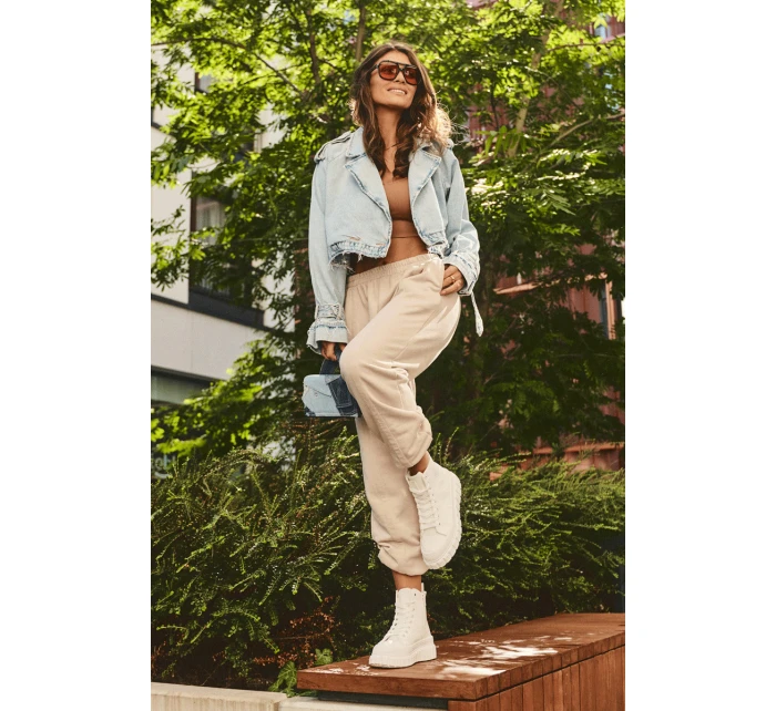 Ocieplané Kožené Tenisky Na Zip Big Star MM274624 Bílé