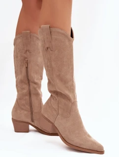 Kozačky Kovbojky Dámské Khaki model 21821835 - Boto