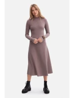 Žebrované midi šaty s asymetrickým pasem model 21379840 - BeWear Žebrované midi šaty s asymetrickým pasem model 21379840 - BeWear