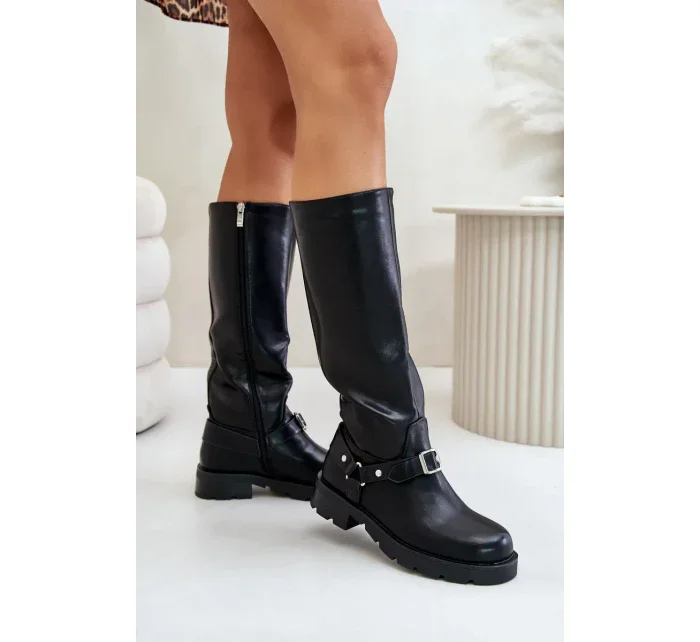 Zateplené Dámské Kozačky Na Zip Eko Kůže Černé Tialethe Zateplené Dámské Kozačky Na Zip Eko Kůže Černé Tialethe