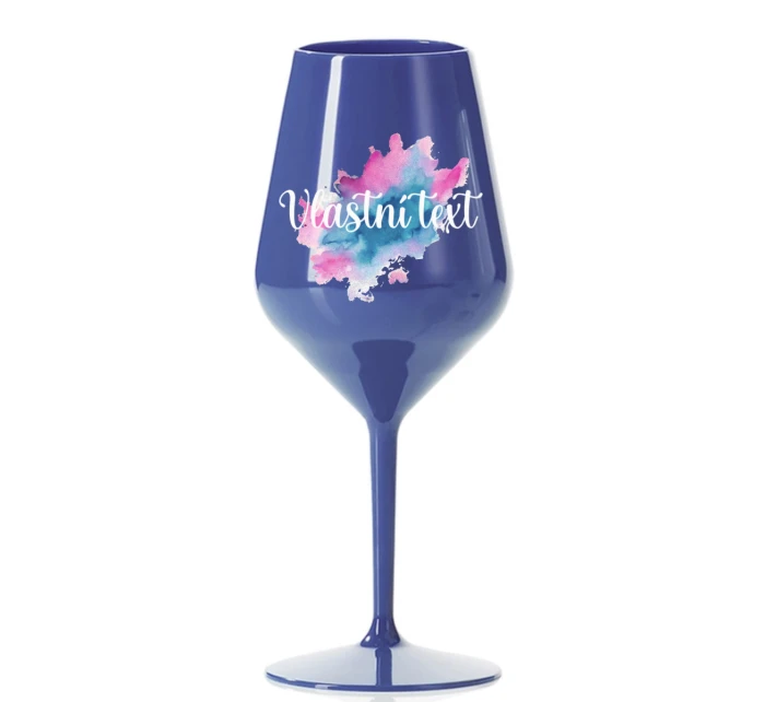 Personalizovaná nerozbitná sklenička na víno - Akvarelový otisk