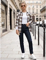Jeansy damskie skinny z wysokim stanem granatowe model 22341064 - FashionStreet Jeansy damskie skinny z wysokim stanem granatowe model 22341064 - FashionStreet
