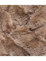 Krátká béžová oboustranná dámská zimní bunda (2M-21507)