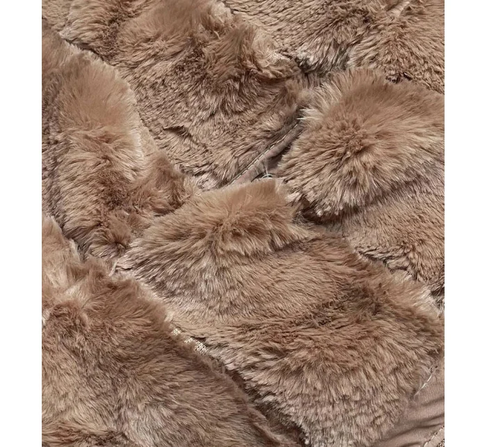 KRÓTKA DWUSTRONNA KURTKA DAMSKA ZIMOWA BEŻOWA model 21245214 - LHD