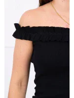 Španělská halenka s volánky černá