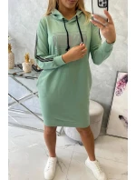 Šaty s model 21752976 potiskem tmavě mátové - K-Fashion