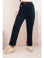 Komplet dámský máslový mikina s kapucí a kalhoty s páskem modrý Komplet dámský máslový mikina s kapucí a kalhoty s páskem modrý