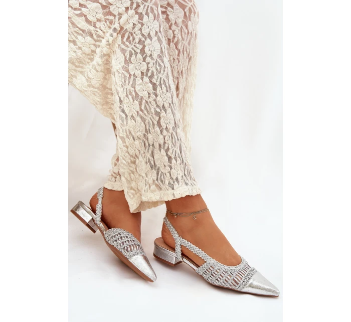 Dámské sandály s pletením na klíně stříbrné Nivorra Dámské sandály s pletením na klíně stříbrné Nivorra