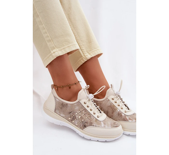 kožené polobotky Dívčí  Béžové model 22100265 - D&A