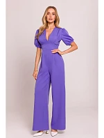 M852 Kombinéza s puff rukávy - světle fialová