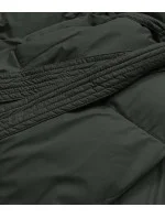 Dámská zimní přeložená obálková bunda v army barvě (5M737-136)