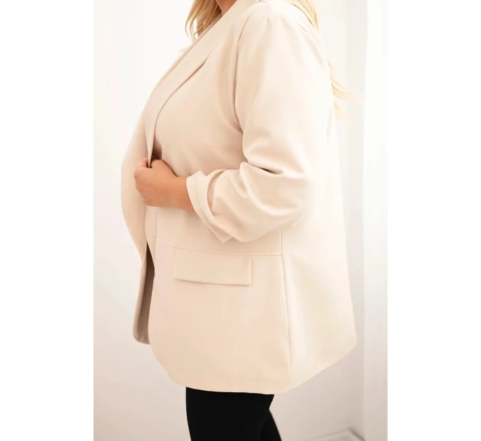 Dámská elegantní Plus Size sako béžová
