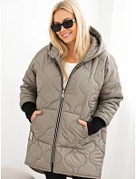 Dámská zimní bunda Plus Size prošívaná s kapucí fango Dámská zimní bunda Plus Size prošívaná s kapucí fango
