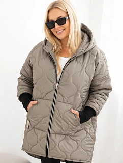 Dámská zimní bunda Plus Size prošívaná s kapucí fango