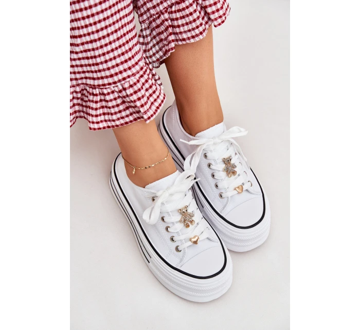 Dámské Tenisky Na Platformě Se Zlatými Doplňky Bílé Fiorina Dámské Tenisky Na Platformě Se Zlatými Doplňky Bílé Fiorina