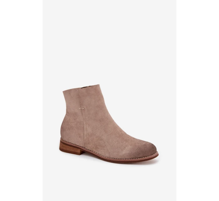 Dámské kotníkové boty na nízkém podpatku Vinceza 39961 béžové