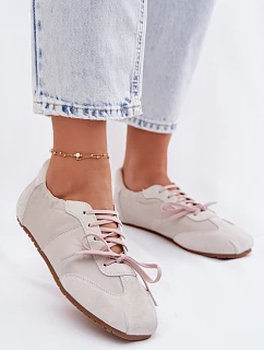 Semišové Nízké Dámské Tenisky Big Star TT274599 Béžové