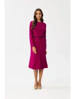 S347 Šaty s předními záševky - švestka S347 Šaty s předními záševky - švestka