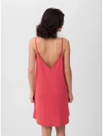 Dámské šaty na ramínkách s výstřihem 4F - oranžové
