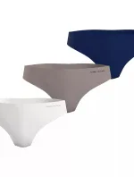 Dámské kalhotky 3P BRAZILIAN UW0UW03871 0RY bílé/béžové/tm.modré - Tommy Hilfiger