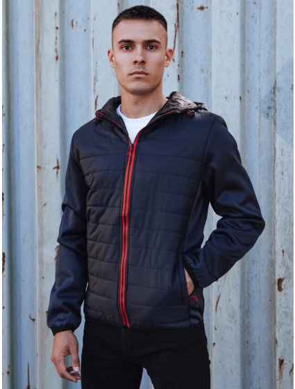 Pánská přechodná prošívaná bunda s kapucí tmavě modrá FashionStreet TX4861 Pánská přechodná prošívaná bunda s kapucí tmavě modrá FashionStreet TX4861