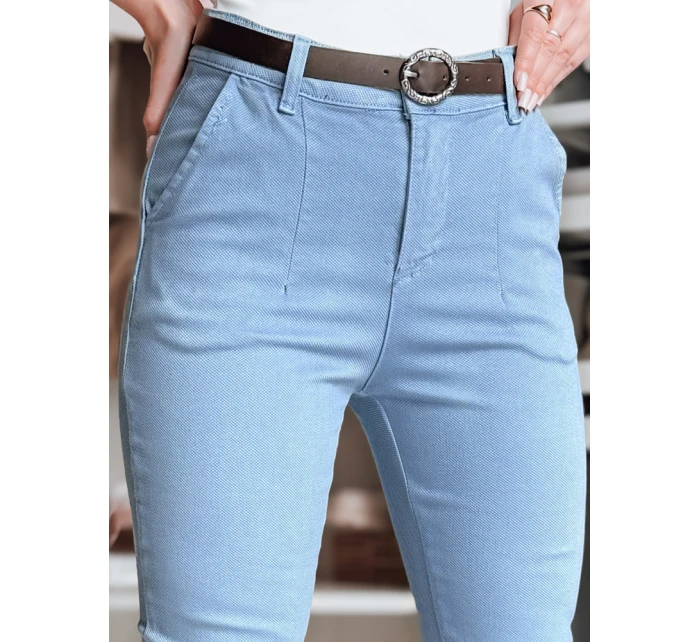 Dámské kalhoty slim fit s páskem TAIRONIK modré FashionStreet UY2540