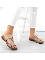 Pohodlné žabky Rieker W RKR681 beige Pohodlné žabky Rieker W RKR681 beige