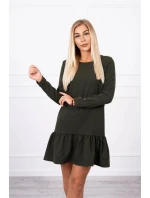 Šaty s khaki volánem