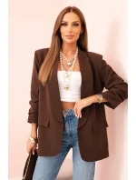 Elegantní sako s klopami hnědé Elegantní sako s klopami hnědé