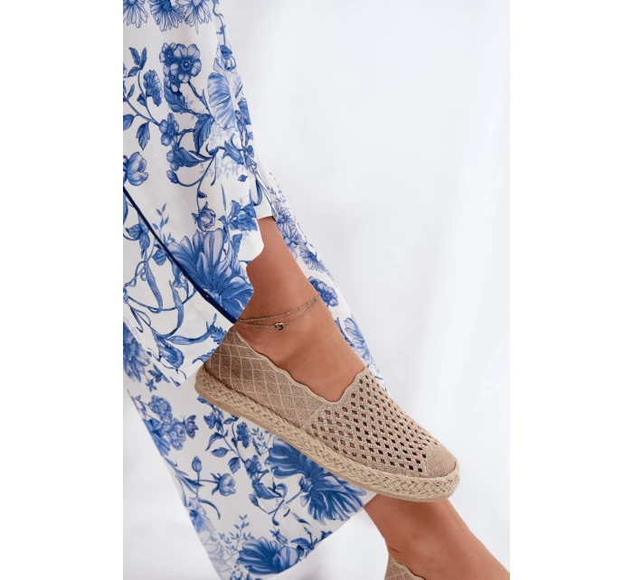 Dámské Espadrilky S Pletením Béžové model 21691952 - VINCEZA