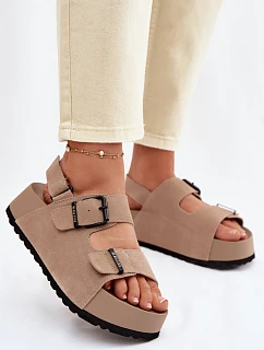 Semišové sandály na platformě Big Star model 22064119 Béžové - Big Star Shoes